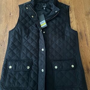 Jones New York Women’s Black NWT Quilted Puffer Vest Light Weight M